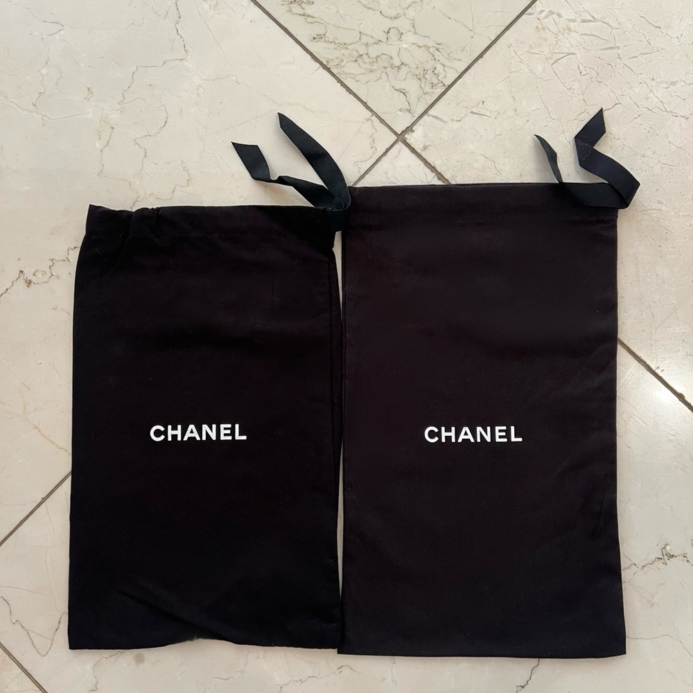 CHANEL Black Drawstring Dust Bags (Pair)